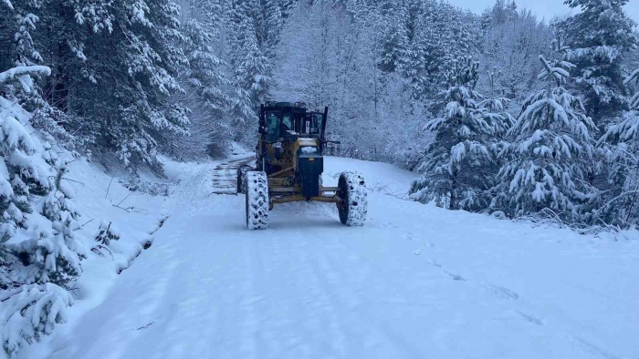 Düzce’de 24 köy yolu kar nedeniyle kapalı