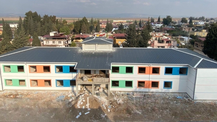 Başkan Büyükakın, son halini paylaştı: Hatay’daki okulun kabası bitti, ince işçiliği başladı
