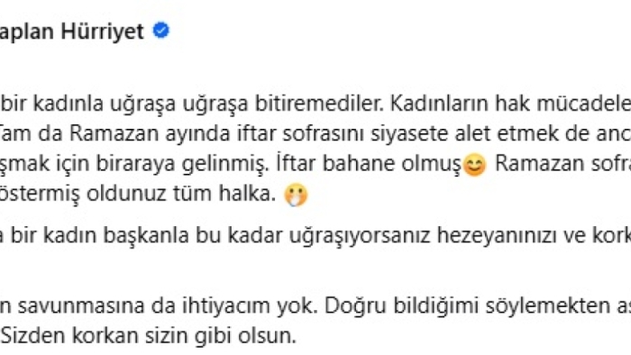 Fatma Kaplan Hürriyet’ten Büyükakın’a Sert Yanıt