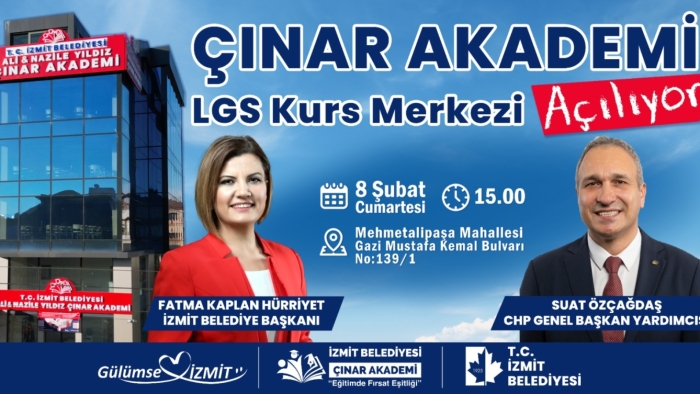 Ali& Nazile Yıldız Çınar Akademi LGS Merkezi  Cumartesi günü kapılarını açıyor